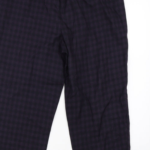 BM Womens Purple Check  Dress Pants Trousers Size 18 L23 in