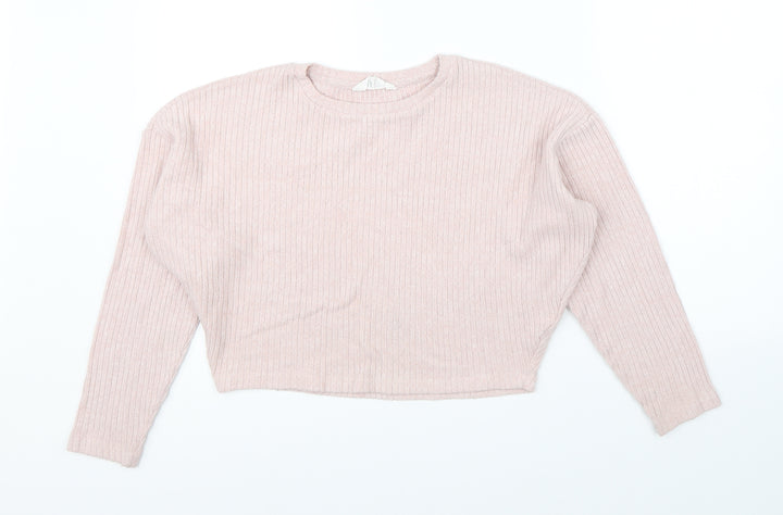H&M Girls Pink Pullover Jumper Size 11-12 Years
