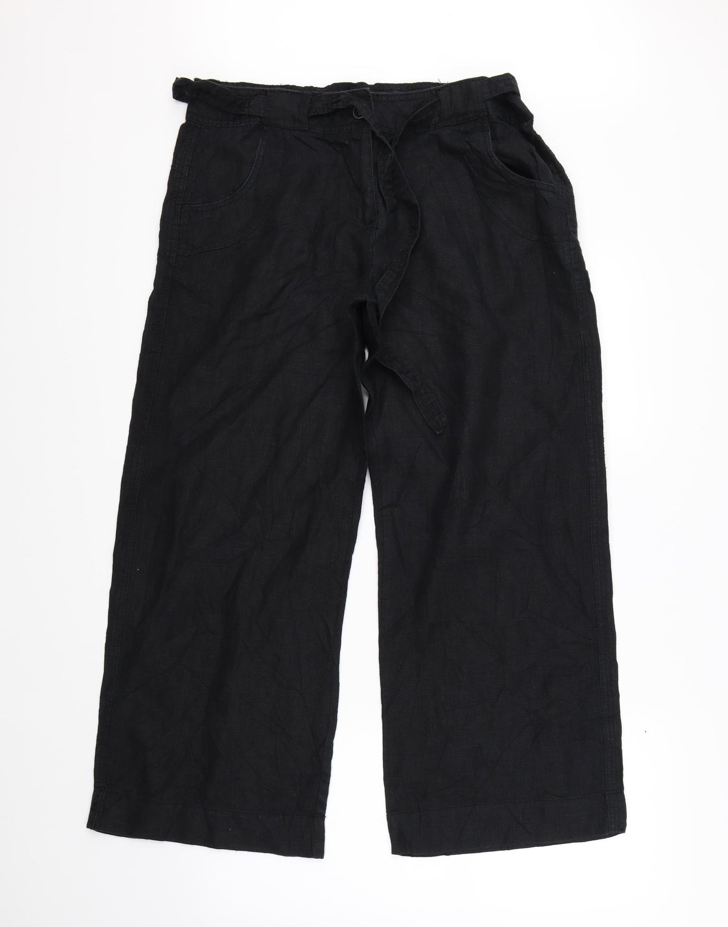 George Womens Black   Cropped Trousers Size 14 L26 in