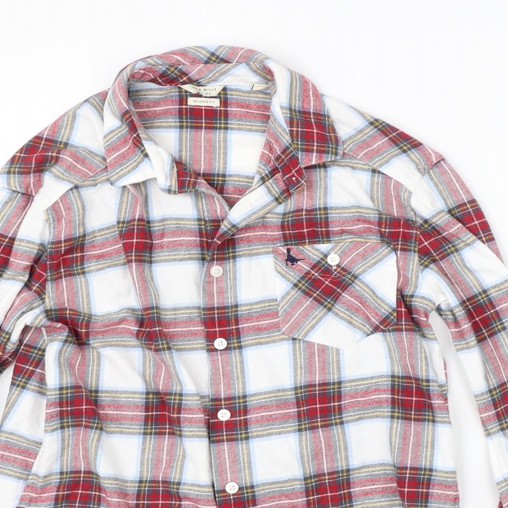 Jack Wills Womens Red Check  Basic Button-Up Size 6