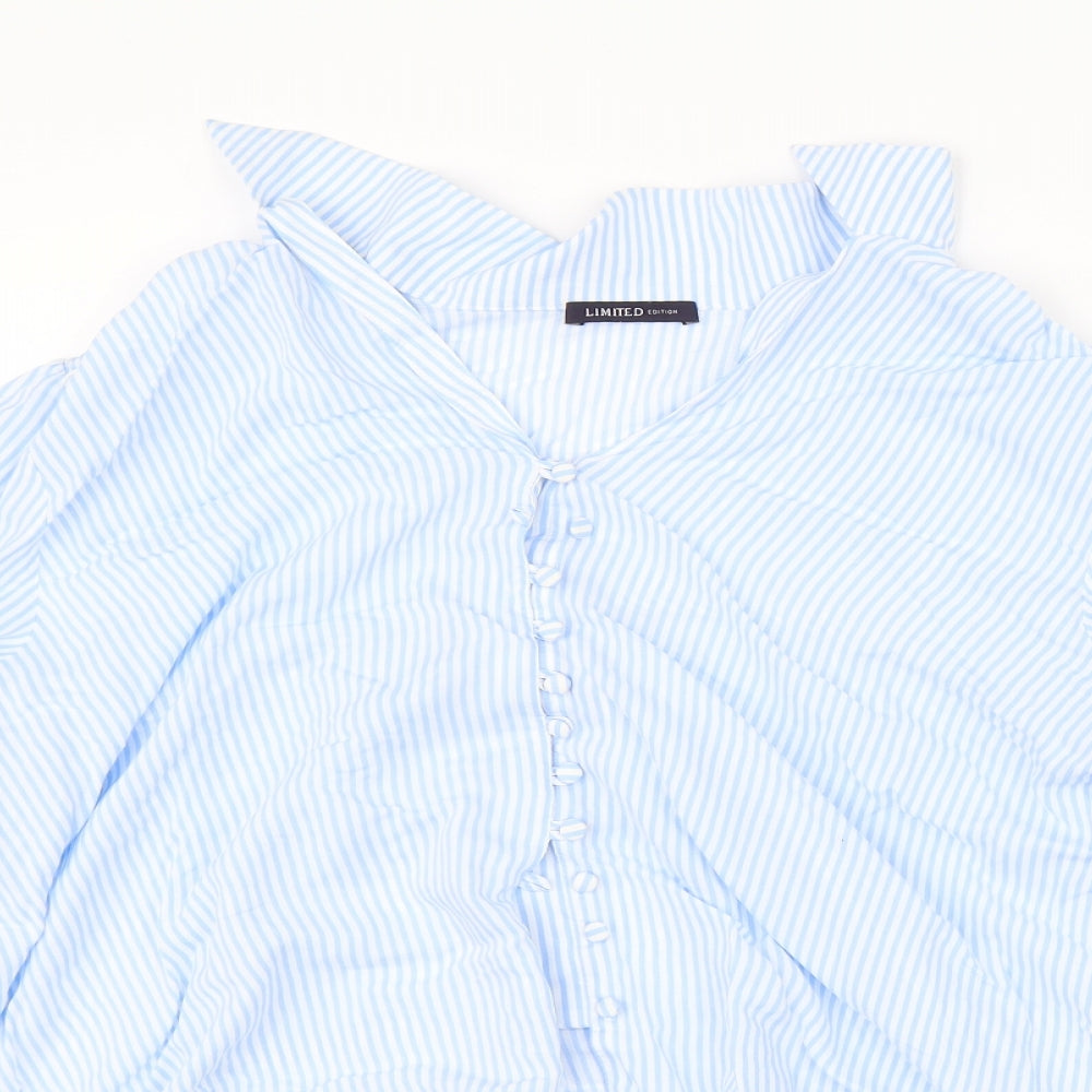 Marks & Spencer Womens Blue Striped  Basic Blouse Size 18