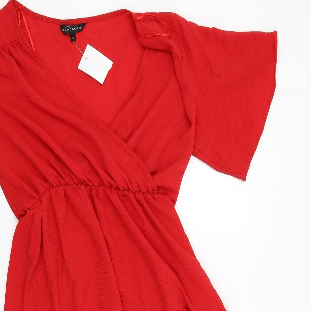 Peacocks Womens Red   Fit & Flare  Size 12