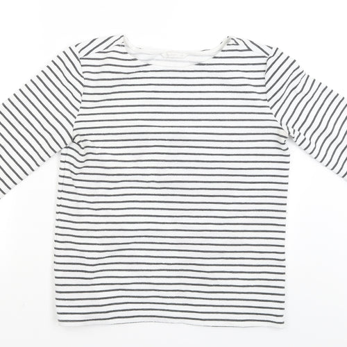 Pandini Womens White Striped  Pullover Jumper Size M
