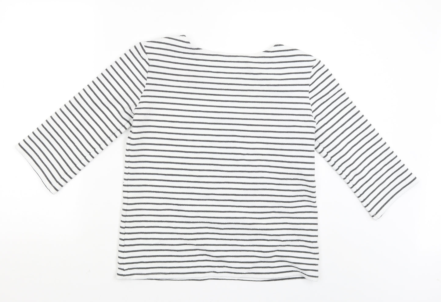 Pandini Womens White Striped  Pullover Jumper Size M