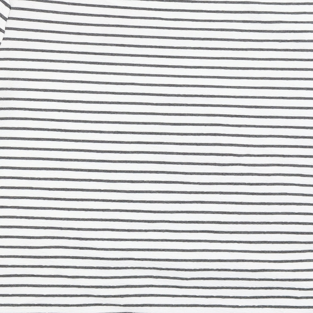 Pandini Womens White Striped  Pullover Jumper Size M