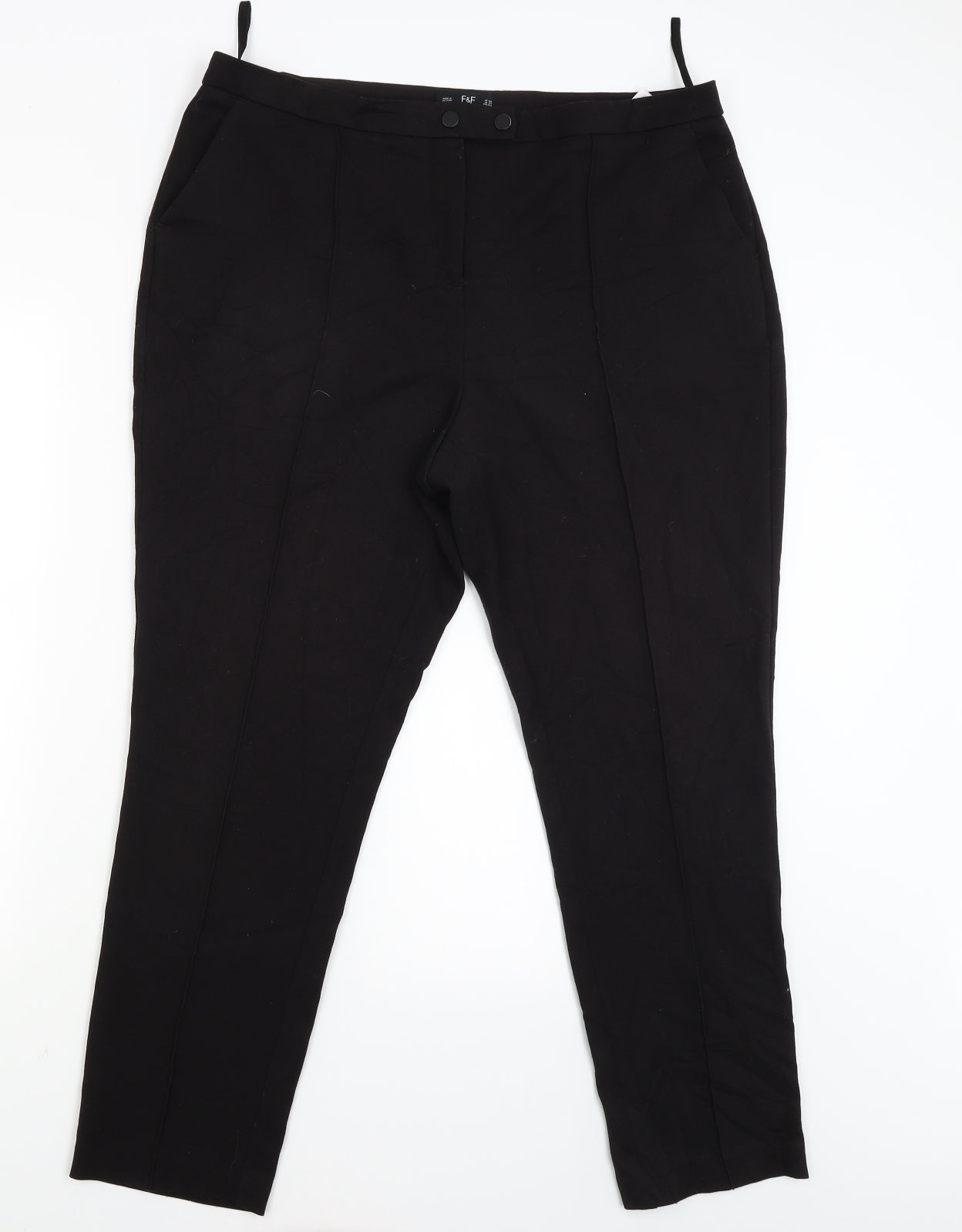 F&F Womens Black   Trousers  Size 16 L27 in