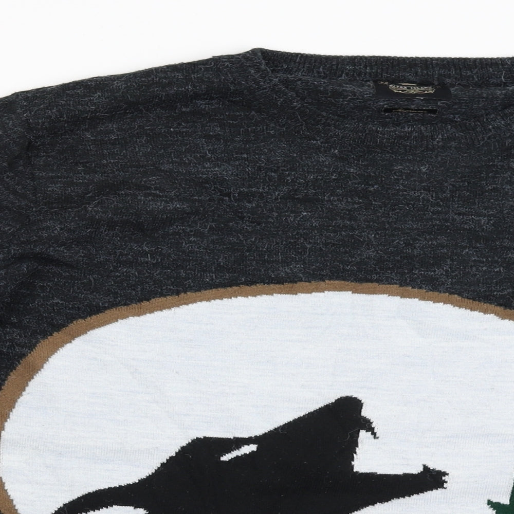 River Island Womens Green   Pullover Jumper Size M  - Wolf howl