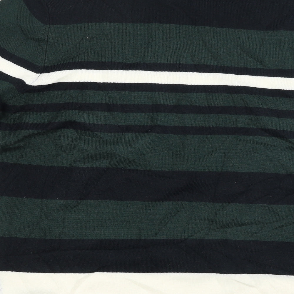 Primark Mens Green Striped  Pullover Jumper Size L