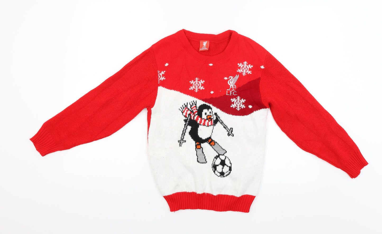 LFC Boys Red   Pullover Jumper Size 9-10 Years  - Liverpool FC Christmas Jumper