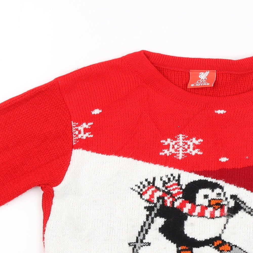 LFC Boys Red   Pullover Jumper Size 9-10 Years  - Liverpool FC Christmas Jumper