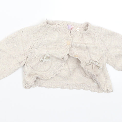 Monsoon Girls Beige   Cardigan Jumper Size 3-6 Months