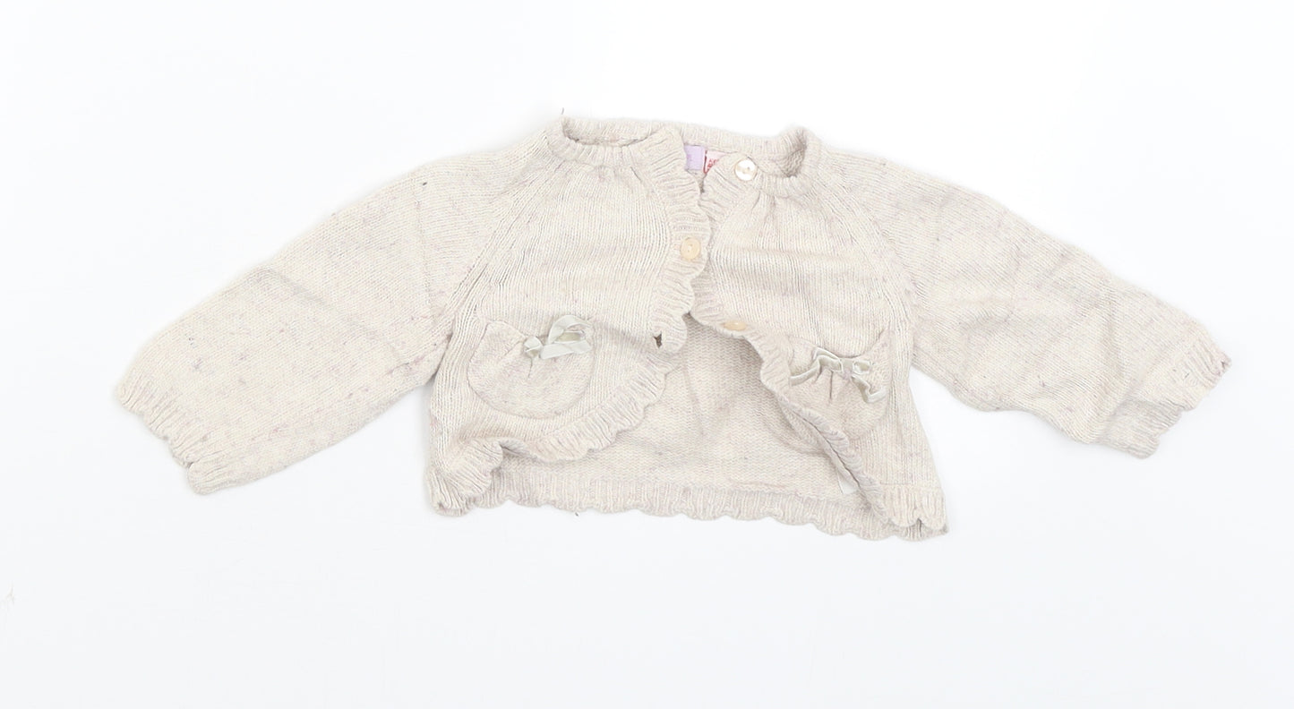 Monsoon Girls Beige   Cardigan Jumper Size 3-6 Months