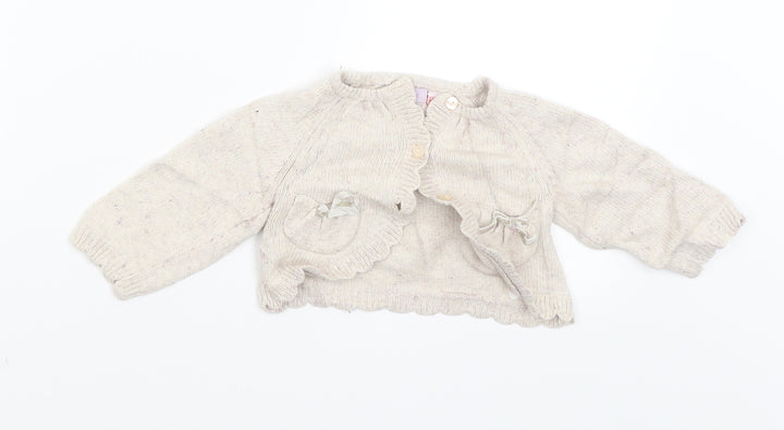 Monsoon Girls Beige   Cardigan Jumper Size 3-6 Months