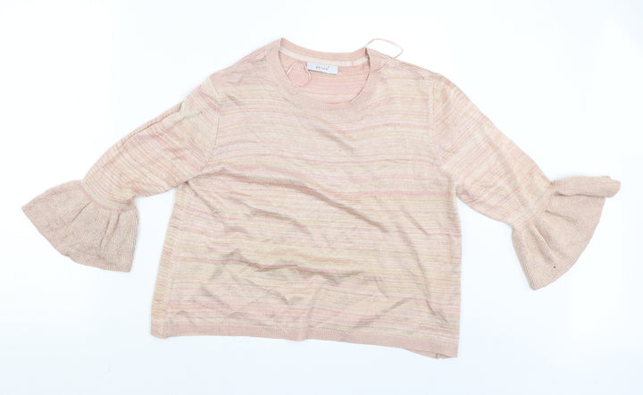 Per Una Womens Pink Striped Basic Blouse Size 16
