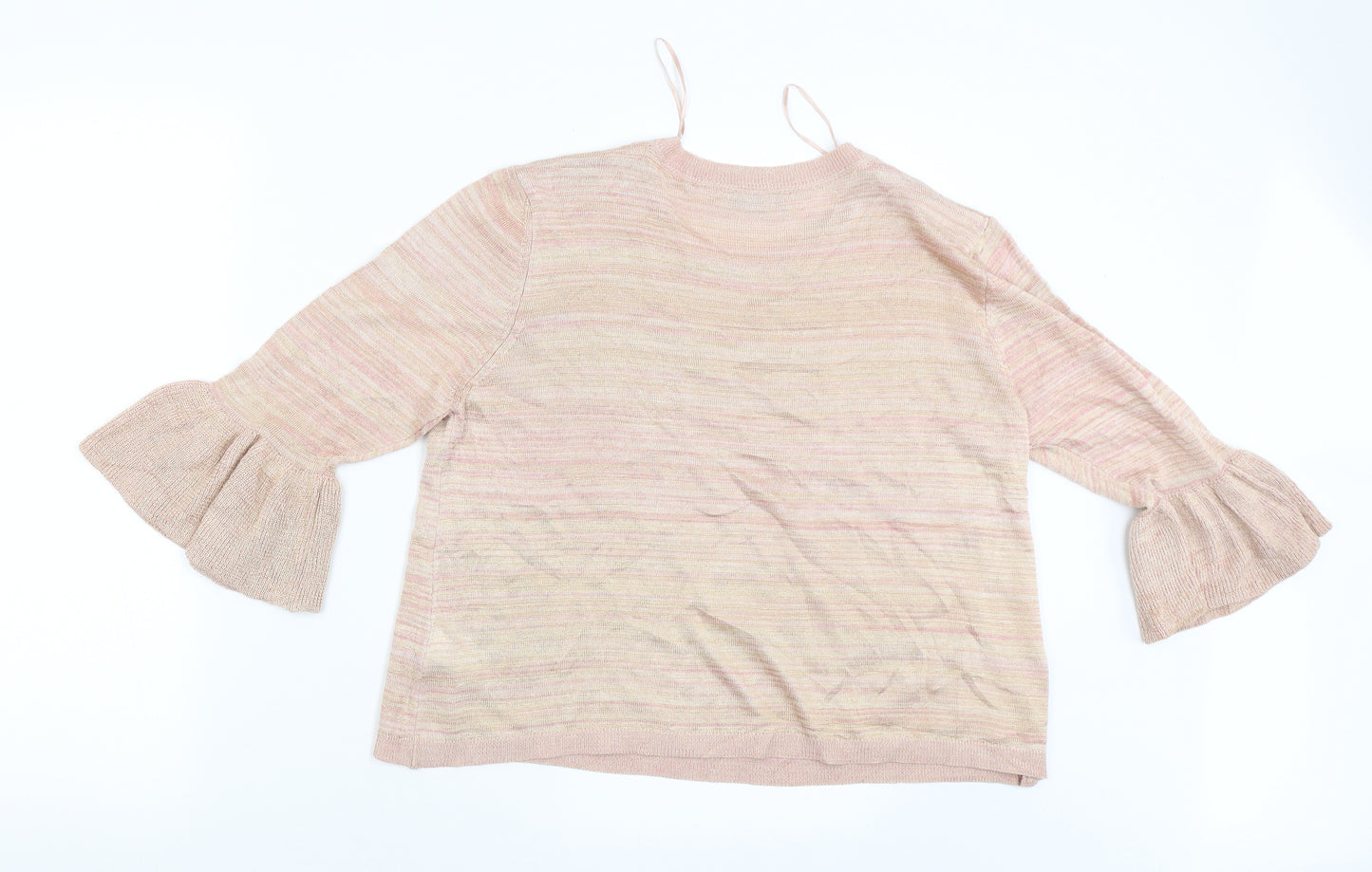 Per Una Womens Pink Striped  Basic Blouse Size 16