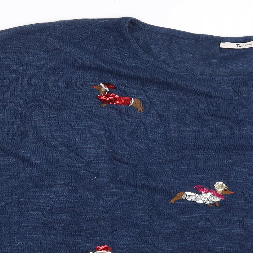 TU Womens Blue   Pullover Jumper Size 8  - Dogs