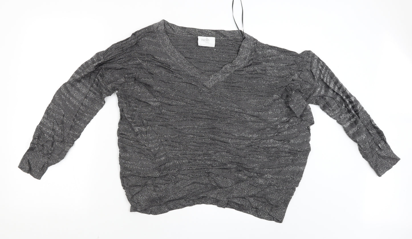 Wallis Womens Silver   Basic Blouse Size L