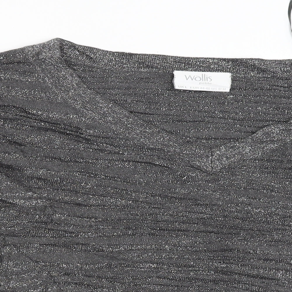 Wallis Womens Silver   Basic Blouse Size L