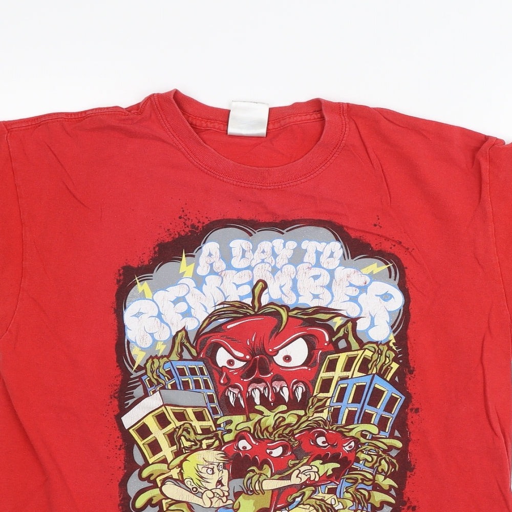 Gilden Mens Red    T-Shirt Size M  - A day to remember