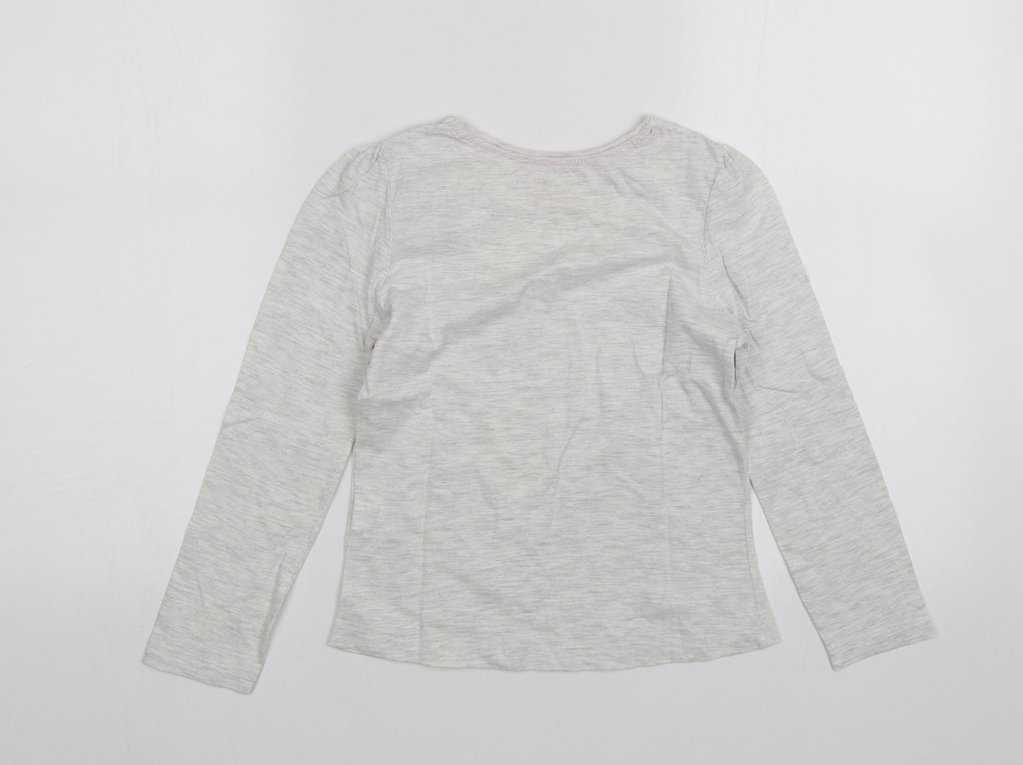 Primark Girls Grey   Basic T-Shirt Size 7-8 Years  - Meow