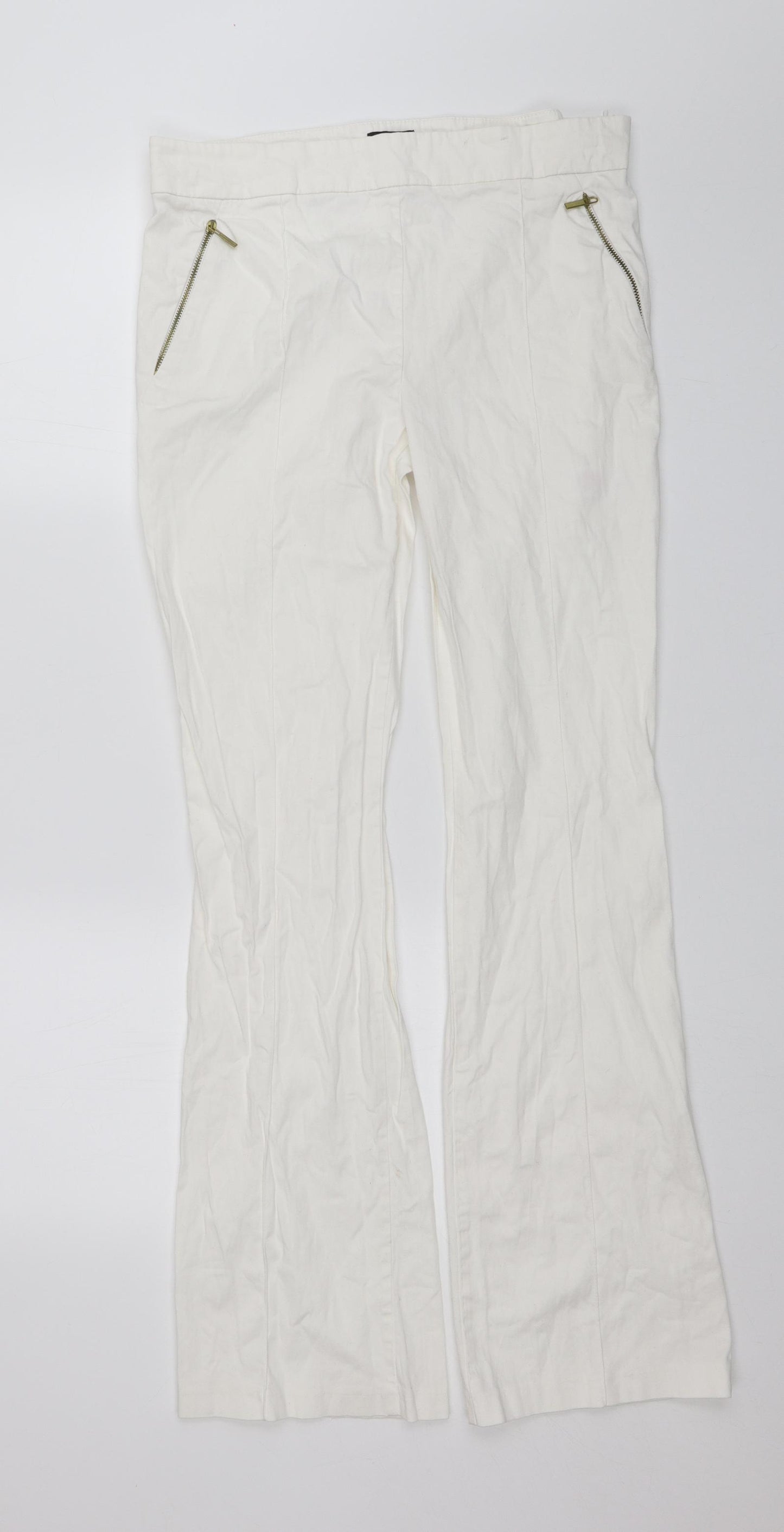 F&F Womens White   Trousers  Size 12 L30 in