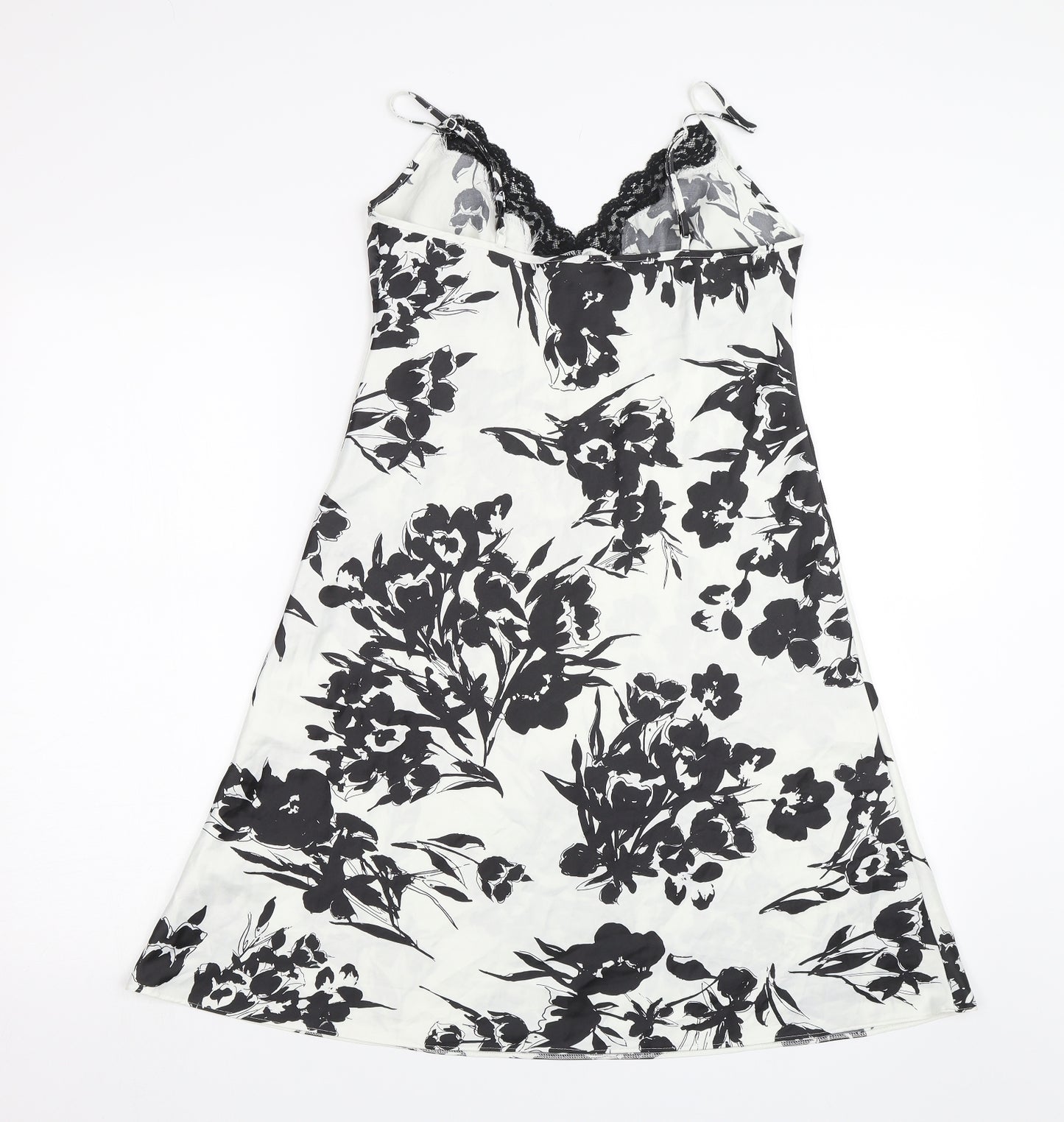 M&S Womens White Floral  Top Dress Size 8