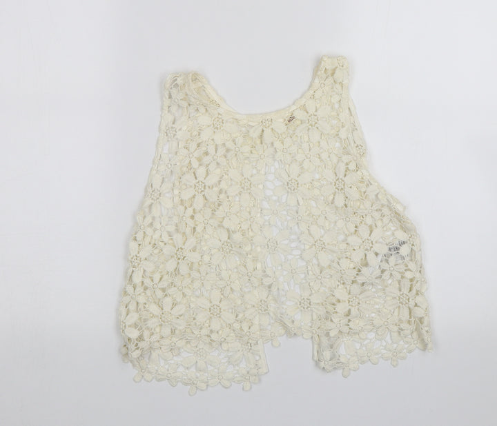 Hollister Womens White Floral Basic Blouse Size S