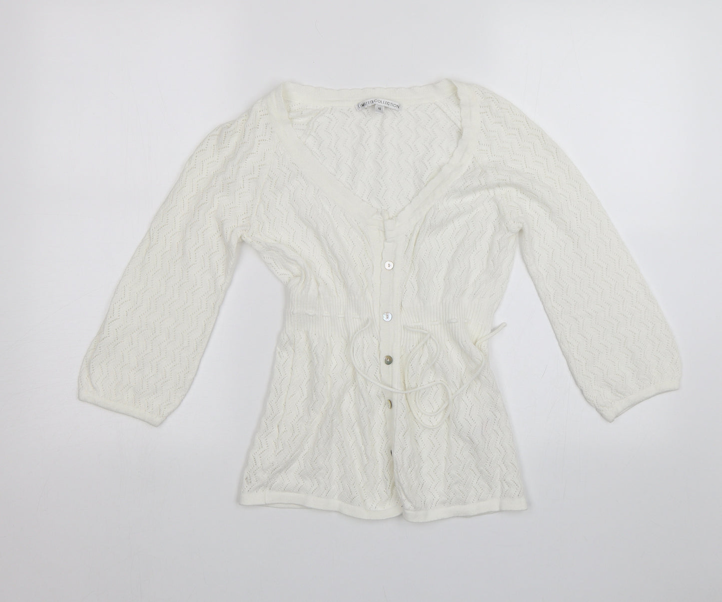 M&S Womens White   Cardigan Jumper Size 10