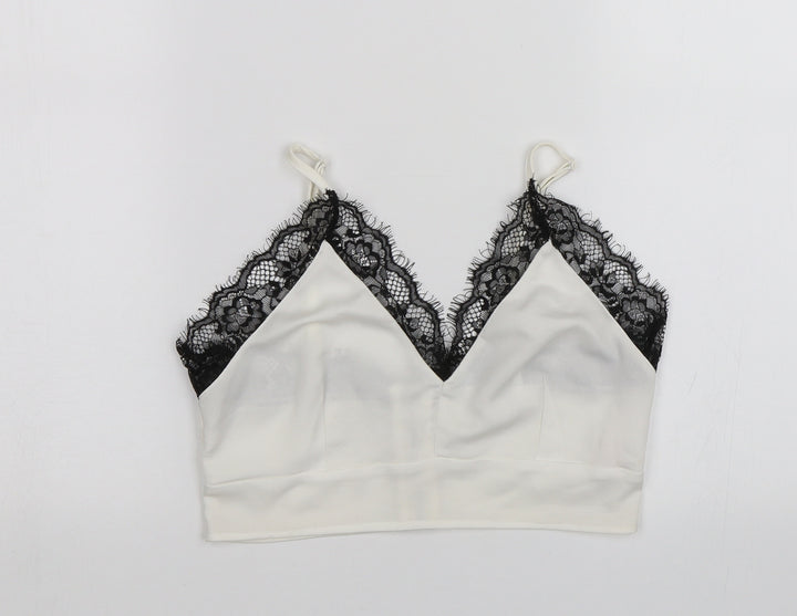 Missguided Womens White   Cropped Tank Size 4