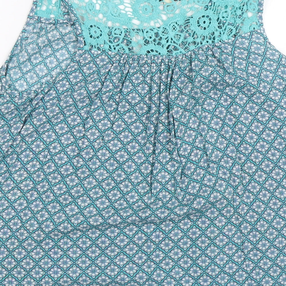 NEXT Womens Blue Floral  Basic Blouse Size 6