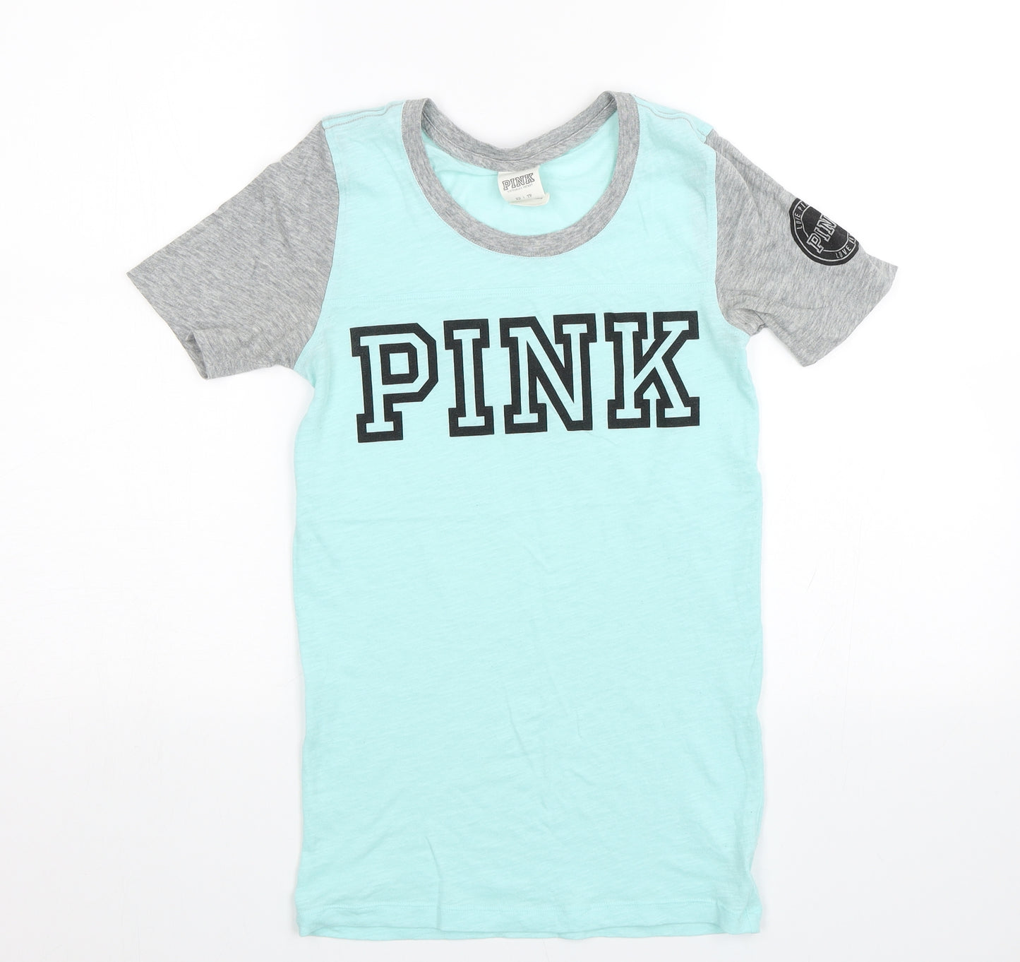 PINK Victoria's Secret Womens Blue Solid  Top Pyjama Top Size XS
