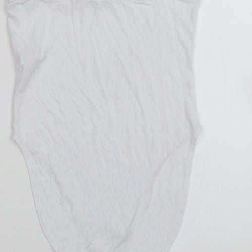Boohoo Womens White   Bodysuit One-Piece Size 10