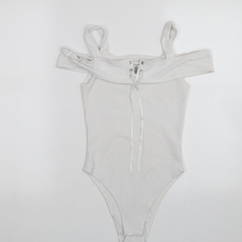 Primark Womens White   Bodysuit One-Piece Size 8