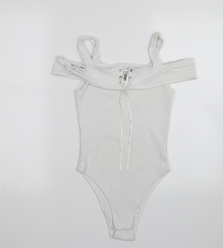 Primark Womens White Bodysuit One-Piece Size 8