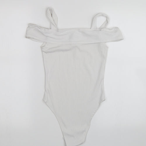 Primark Womens White   Bodysuit One-Piece Size 8