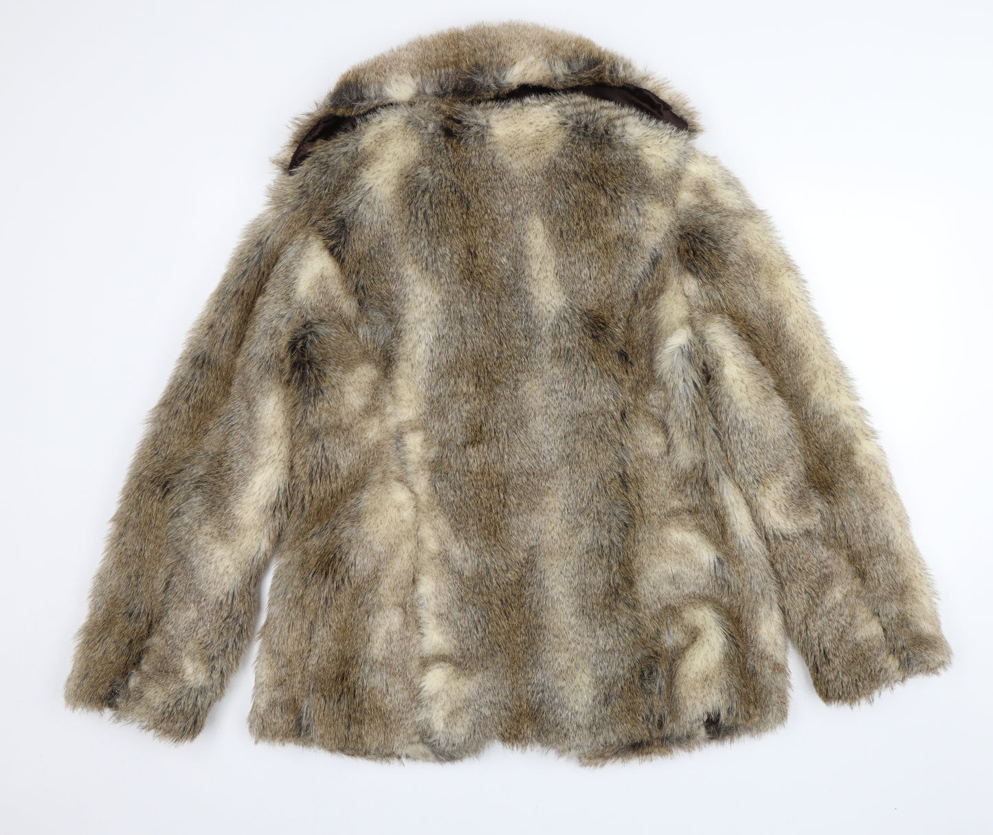 New Look Womens Brown   Overcoat Jacket Size 10  - fur coat