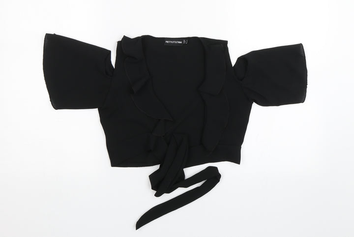 PRETTYLITTLETHING Womens Black   Basic Blouse Size 4