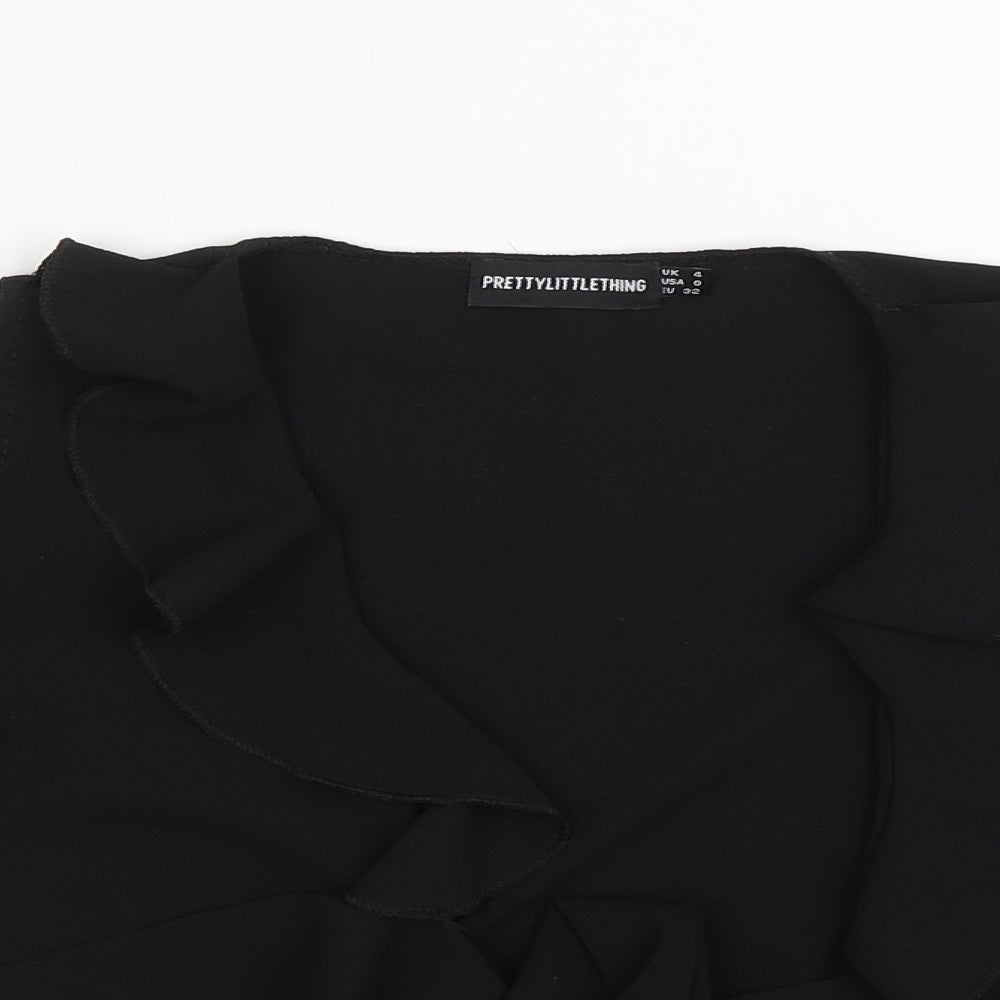 PRETTYLITTLETHING Womens Black   Basic Blouse Size 4