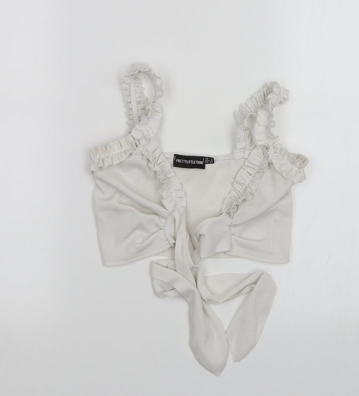 PRETTYLITTLETHING Womens White   Basic Blouse Size 4