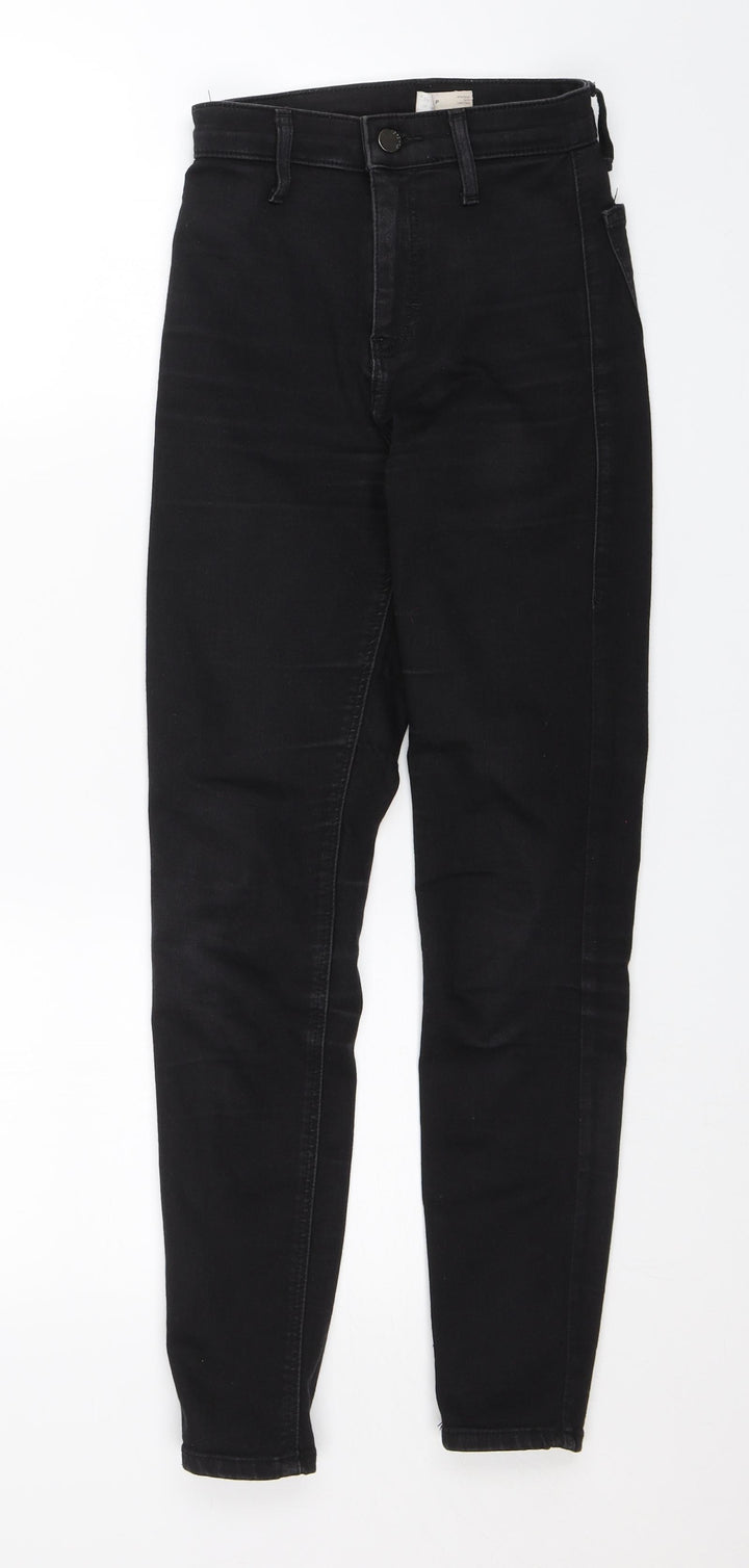 Topshop Womens Black Skinny Jeans Size 24 in L25 in