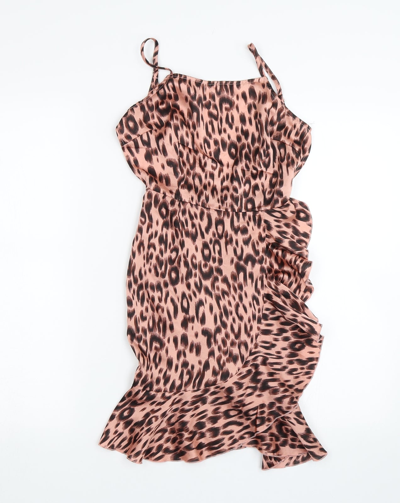 PRETTYLITTLETHING Womens Pink Animal Print  Mini  Size 4
