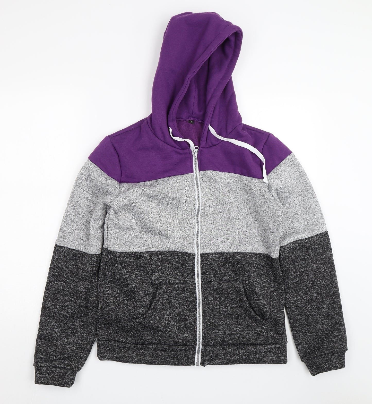 Preworn Womens Purple Striped  Full Zip Hoodie Size M