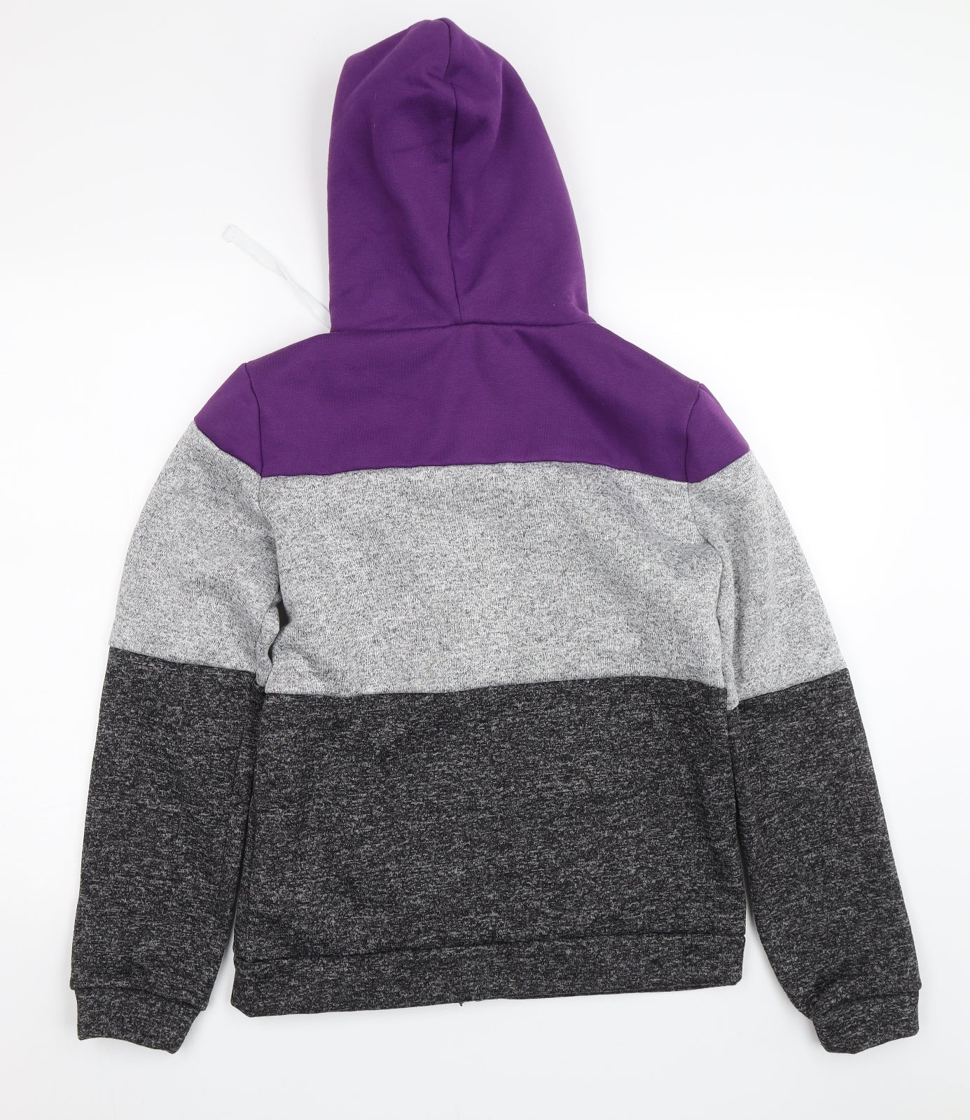 Preworn Womens Purple Striped  Full Zip Hoodie Size M