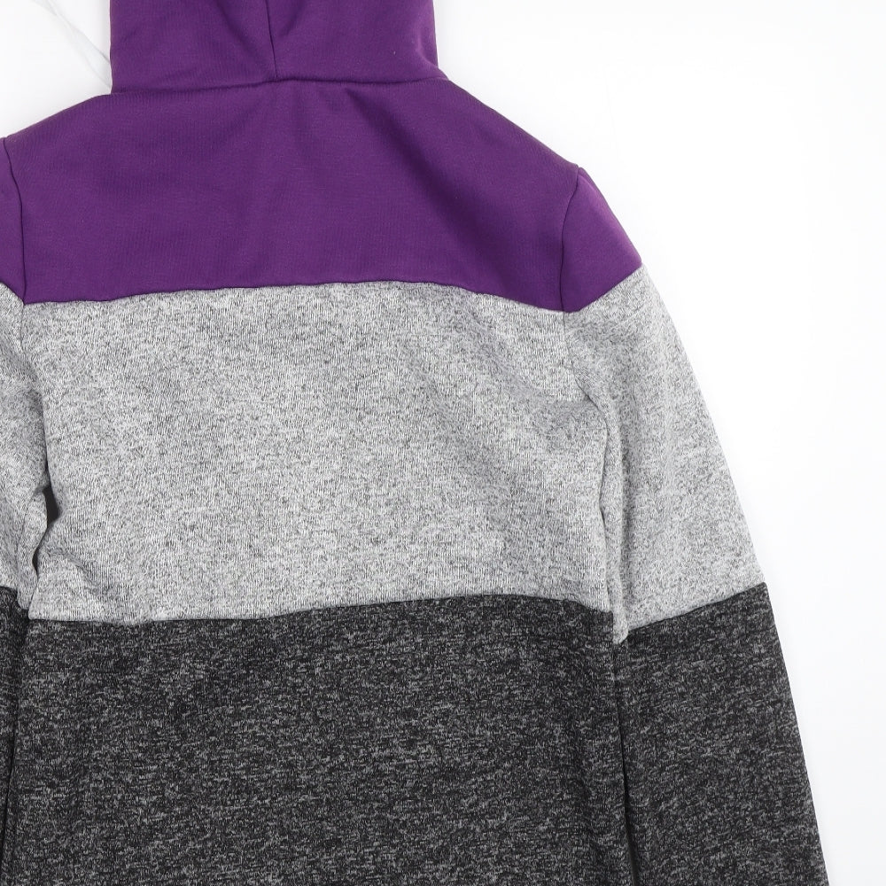 Preworn Womens Purple Striped  Full Zip Hoodie Size M