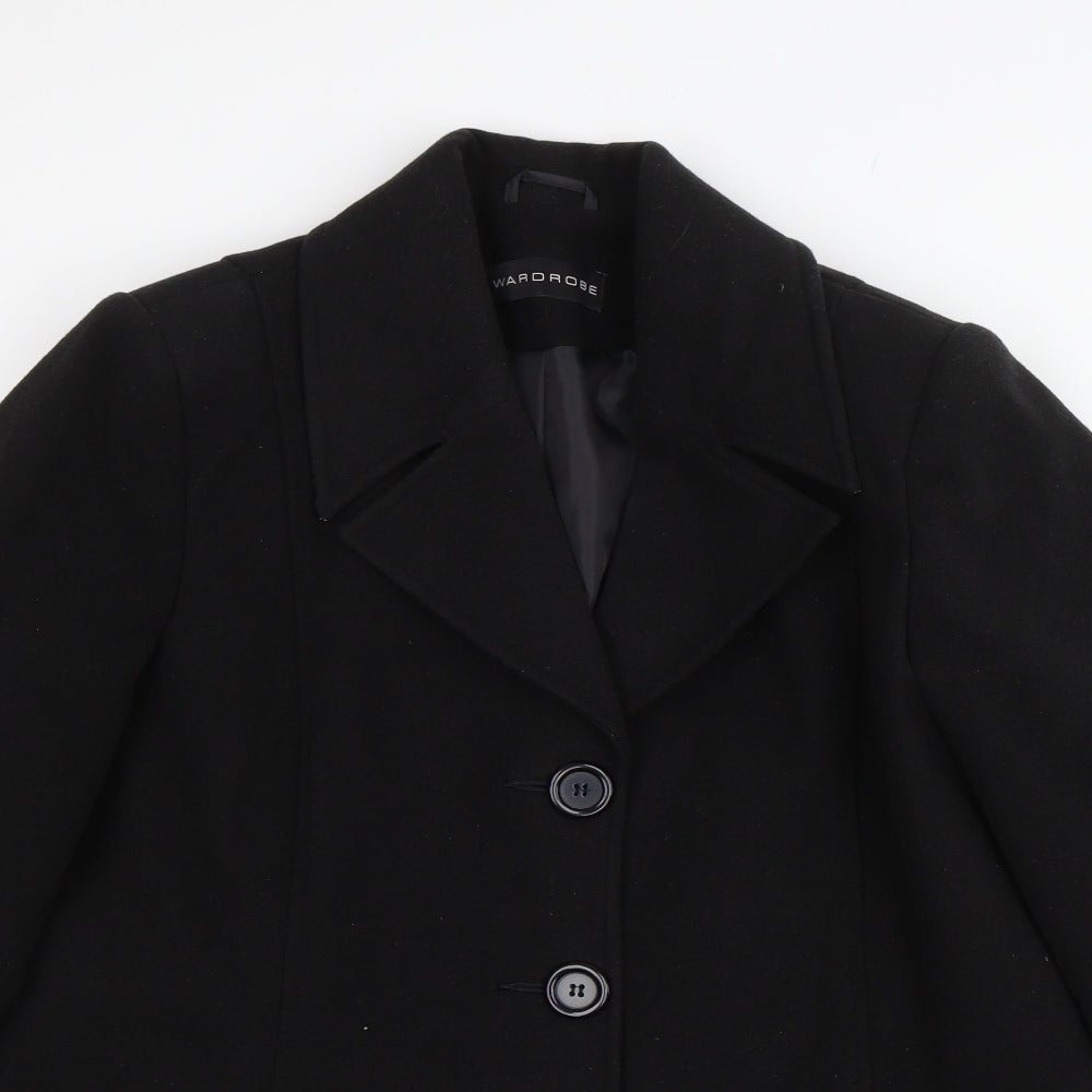 Wardrobe Womens Black   Pea Coat Jacket Size 16