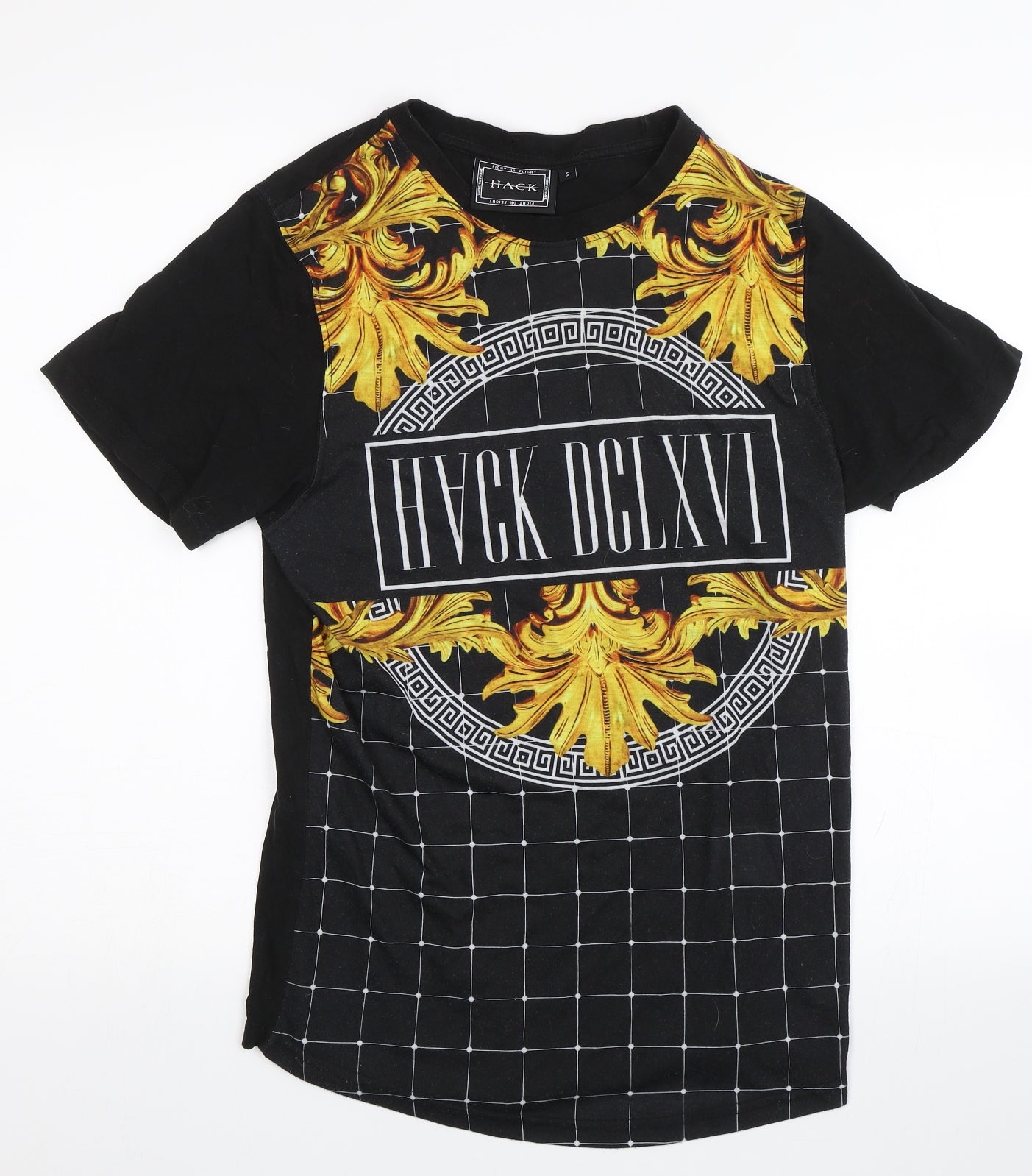 Hack Mens Black    T-Shirt Size S