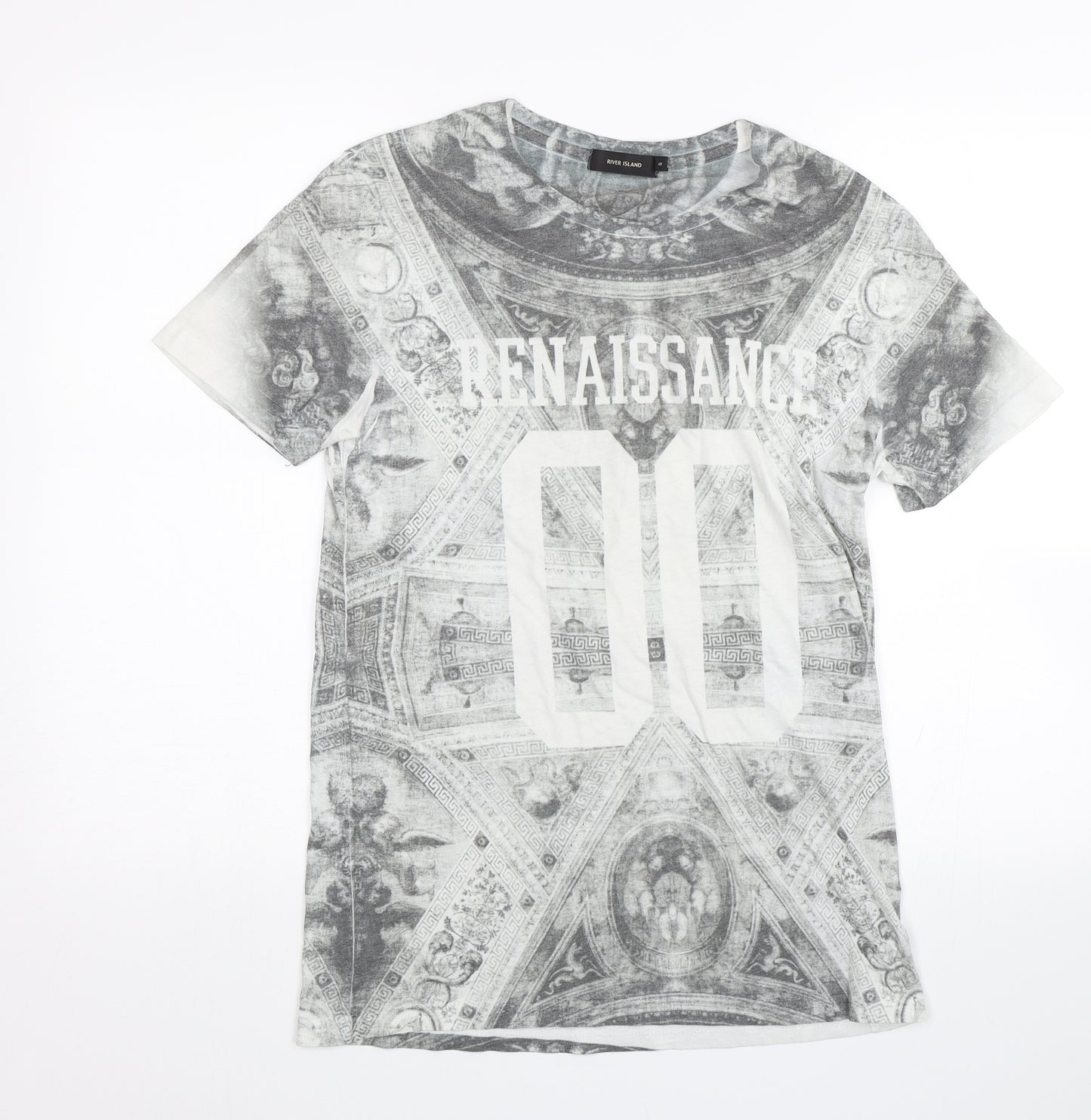 River Island Mens Grey    T-Shirt Size S  - Renaissance