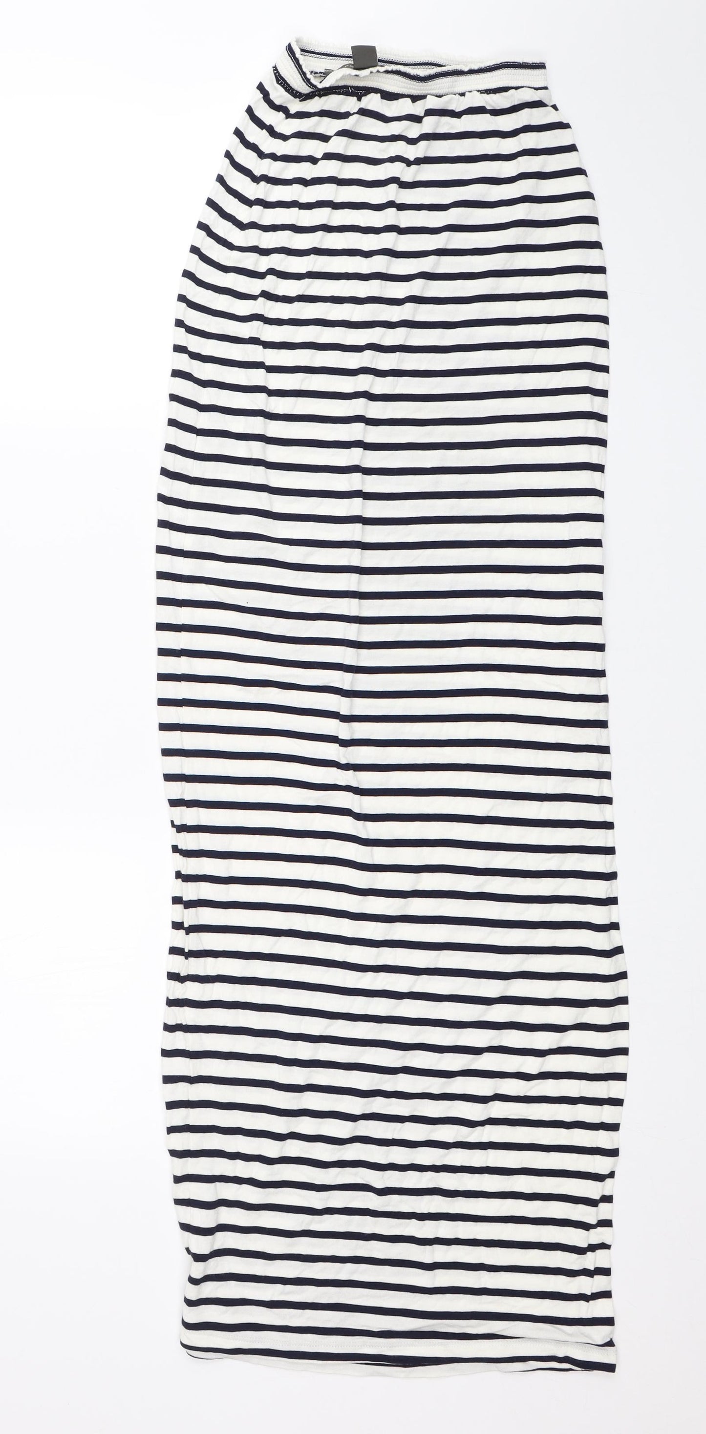 Primark Womens White Striped  Maxi Skirt Size 6