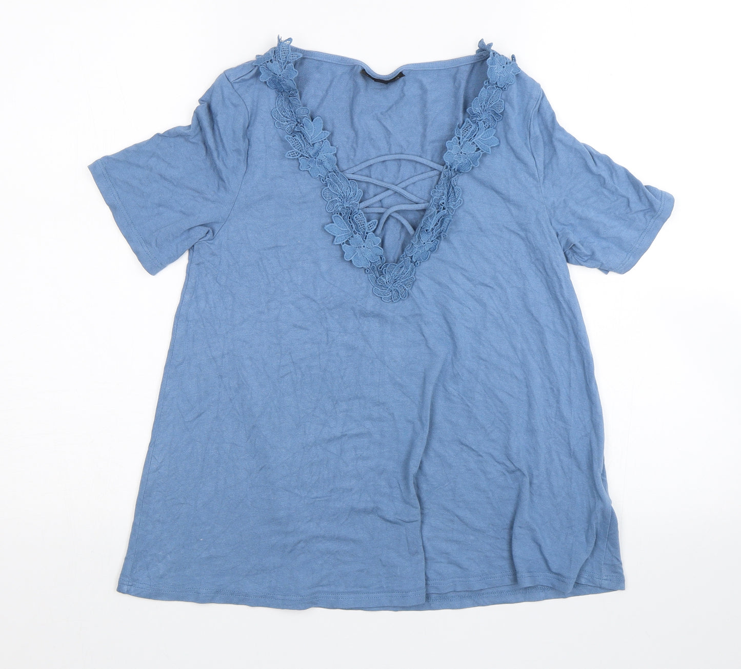 Topshop Womens Blue   Basic Blouse Size 8