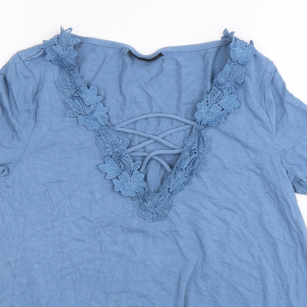 Topshop Womens Blue   Basic Blouse Size 8
